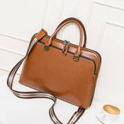 Cowhide Lady Briefcase Large Capacity Business Handbag A4 Document Bag Computer Bag