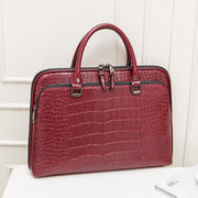 Cowhide Lady Briefcase Large Capacity Business Handbag A4 Document Bag Computer Bag