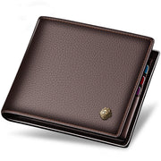 Horizontal First Layer Cowhide Business Zipper Wallet