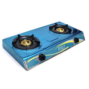 Pixel Double Gas Burner / Stove Stainless Steel -Blue (1 YR WRNTY)