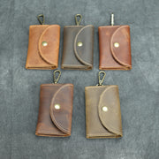 Handmade Crazy Horse Leather Key Case Large Capacity