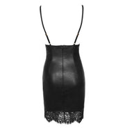 Leather dress with dew back and lace