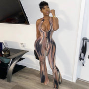 Halter printed jumpsuit