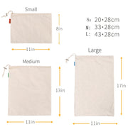 Cotton Drawstring Bag Safe Store Foods Bag Multi-Purpose Fruit Vegetable Rice Bread Shopping Bag