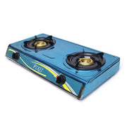 Pixel Double Gas Burner / Stove Stainless Steel -Blue (1 YR WRNTY)