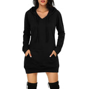 Medium Length Hooded Dress Sleeve Women