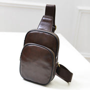 PU Leather Men's chest pack fashionable leisure Xiekua Chaonan retro single shoulder bag