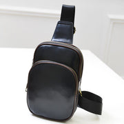 PU Leather Men's chest pack fashionable leisure Xiekua Chaonan retro single shoulder bag