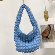 Women's Fashion Casual Solid Color Pleated Clouds Underarm Bag