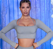 Shoulder Straps Long Sleeve Fitness Five Or Three Shorts Running Trousers