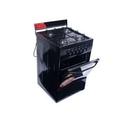 GL-General 50 x 50Cm 3 Gas Burners + 1 Electric Hot Plate Cooker with Gas Oven GL5031G-B (Made In Turkey )- Black