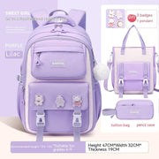 Girls' Waterproof Backpack Wear-resistant Large Capacity