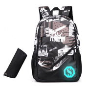 Mens Graffiti Three Piece Plaid Backpack