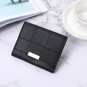 Women's Short Three Fold Multiple Card Slots Large Capacity Zipper Coin Purse