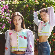 Autumn New Embroidery Sweet And Loose Retro Lazy Style Short Sweater Coat