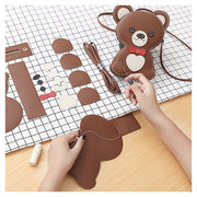 Material Mini Cute Homemade Woven DIY Bear Bag