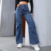 Women's Straight Loose High Waist Denim Trousers