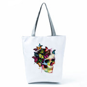 Portable Large Capacity Skull Printed Handbag
