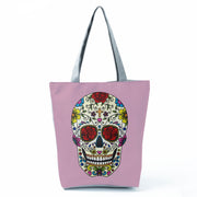 Portable Large Capacity Skull Printed Handbag