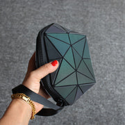 Discolored irregular semicircular cosmetic bag