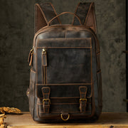 Handmade Backpack Men's First Layer Cowhide Retro