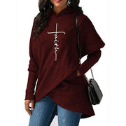 Irregular hooded sweater