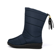 Women's snow boots slope with tassels waterproof and non-slip