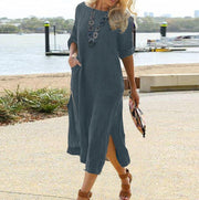 European And American Casual Retro Long Shirt Dress