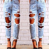 Aliexpress explosion Europe Code loose wild sexy big hole beggar exaggerated boyfriend jeans