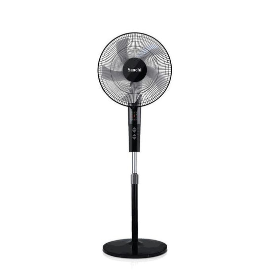 Saachi 16 Inch Stand Fan With Remote Control, 3 Speed, 3 Wind Modes - Black