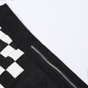 Pleated lattice stitching skirt women