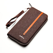 Men's Long Wallet Multi-Card Canvas Zipper Clutch