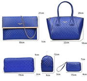Women 6Pcsset Handbags Girls PU Leather Crossbody Bag Tote Casual Casual Bag Brand Designer Composite Messenger Bag Clutch Purse Wallet