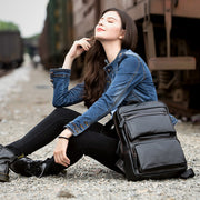Leather backpack