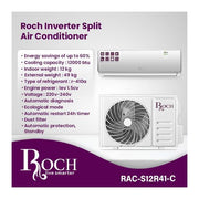 Roch 12000 BTU Original Wall Split AC Air Conditioner-White (2YRS WRNTY)