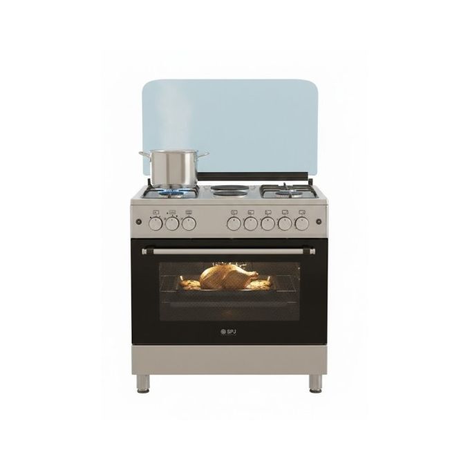 SPJ 80X60cm Premium Cooker With 4 Gas Burners and 2 Electric Plates – Black
