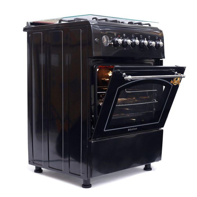 BlueFlame 60x60cm 3 Gas 1 Electric Rustic Cooker T6031ERF Black