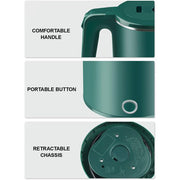 Pixel 2.5 Liters Electric Kettle Stainless Steel Anti Scalding Automatic Power Off - Dark Green