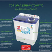 Onida Plus 5kg Twin Tub Washing Machine - White.
