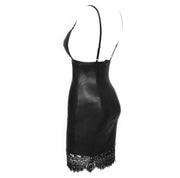 Leather dress with dew back and lace