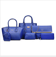 Women 6Pcsset Handbags Girls PU Leather Crossbody Bag Tote Casual Casual Bag Brand Designer Composite Messenger Bag Clutch Purse Wallet