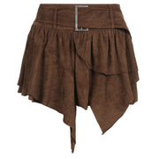 Irregular Hem Slimming A- Line Skirt