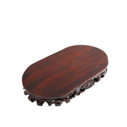 Ornamental Stone Base Solid Wood Shelf Flowerpot Decoration