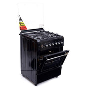 Blueflame 60cm X 60cm Rustic Cooker T6031ERF-B 3 Gas Burners And 1 Hot Plate ( Made In Turkey )- Black (3YRS WRNTY)
