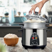 Saachi Electric 2.8 L Rice Cooker With Steaming Feature NL-RC-5181 - Silver & Black