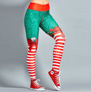 Yoga Christmas Print Hip High Waist Fitness Yoga Pants
