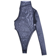 High neck mesh breathable bodysuit