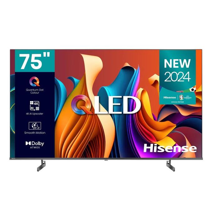 Hisense 75 Inch Ultra HD 4K Smart QLED TV with Built-in WIFI - Black (3YRS WRNTY)