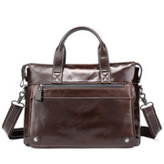 Business first layer leather briefcase