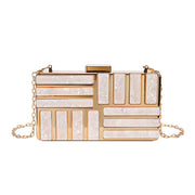 Sequined Stone Box Bag Fashionable All-match One-shoulder Diagonal Dinner Bag